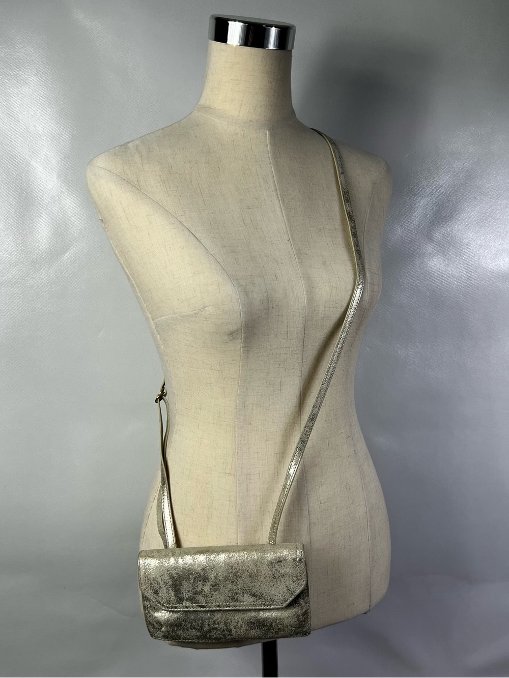 HOBO Metallic Leather Crossbody Handbag Wallet